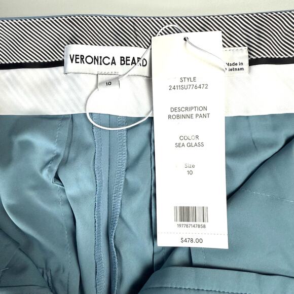 VERONICA BEARD Robinne Stretch Virgin Wool Blend Blue Pants - Picture 15 of 15